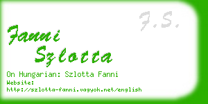 fanni szlotta business card